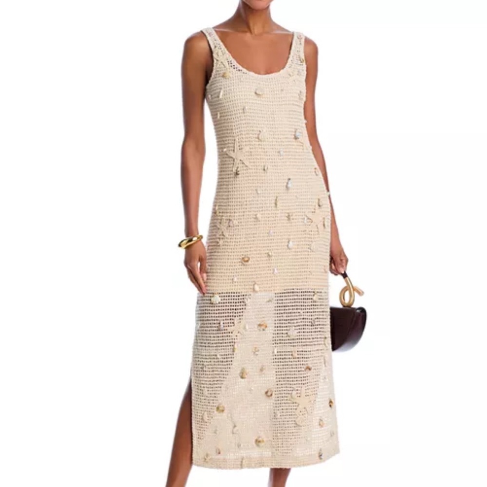 The White Lotus x AQUA Crochet Sleeveless Maxi Dress